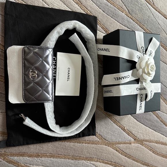 Chanel Coco Punk metallic silver ombré leather Belt bag. CHANEL - Picture 11 of 13